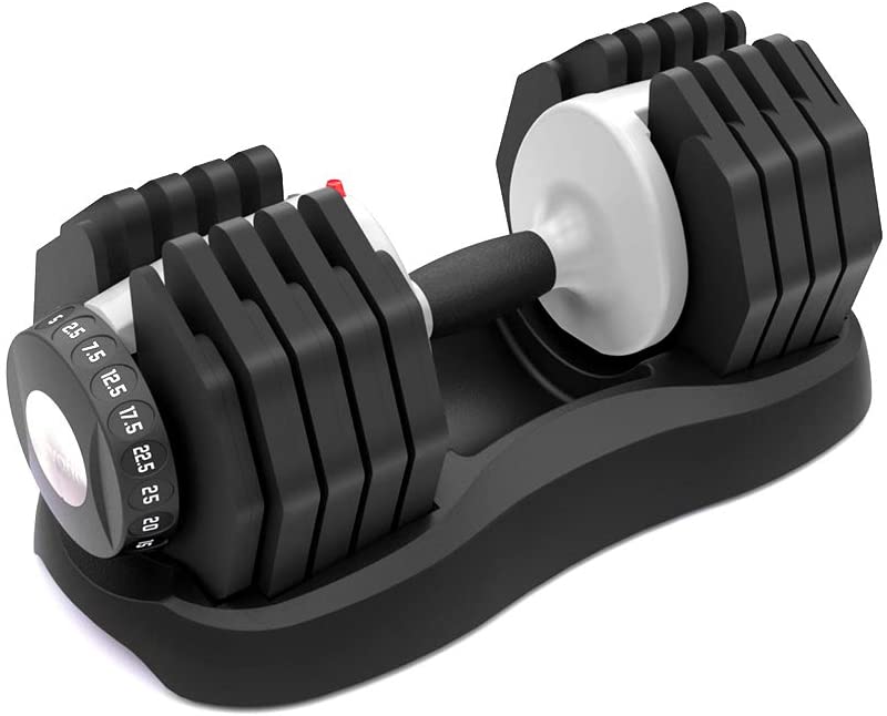 Photo 1 of Ativafit Adjustable Dumbbell Fitness Dial Dumbbell with Handle and Weight Plate for Home Gym Note: Single (71.5 lbs) USED, DAMAGED PLEASE SEE PHOTOS 
