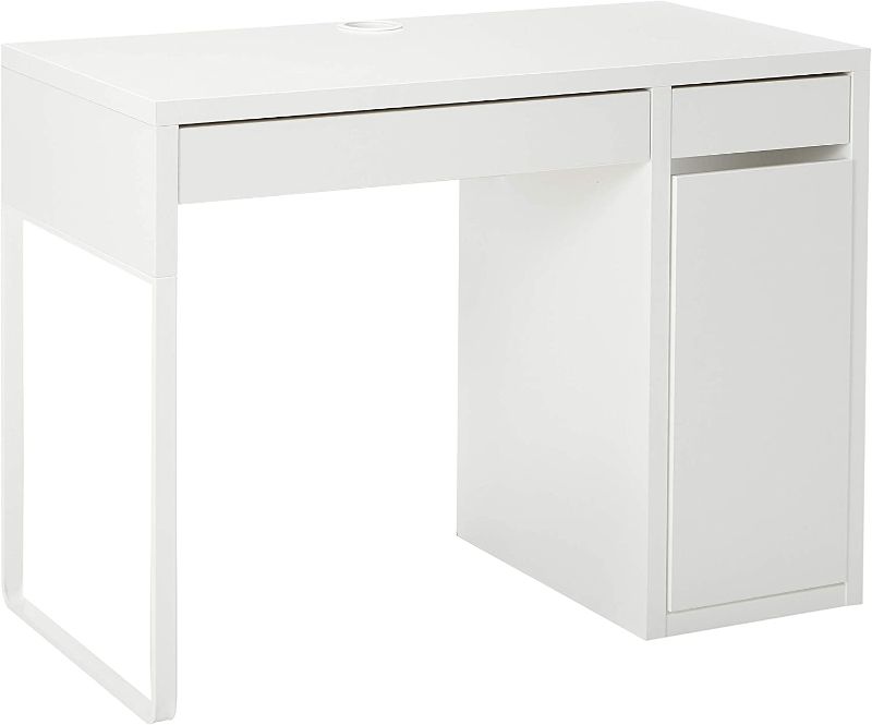 Photo 1 of IKEA MICKE Desk, White PREVIOUSLY OPENED, DAMAGED, PLEASE SEE PHOTOS 
