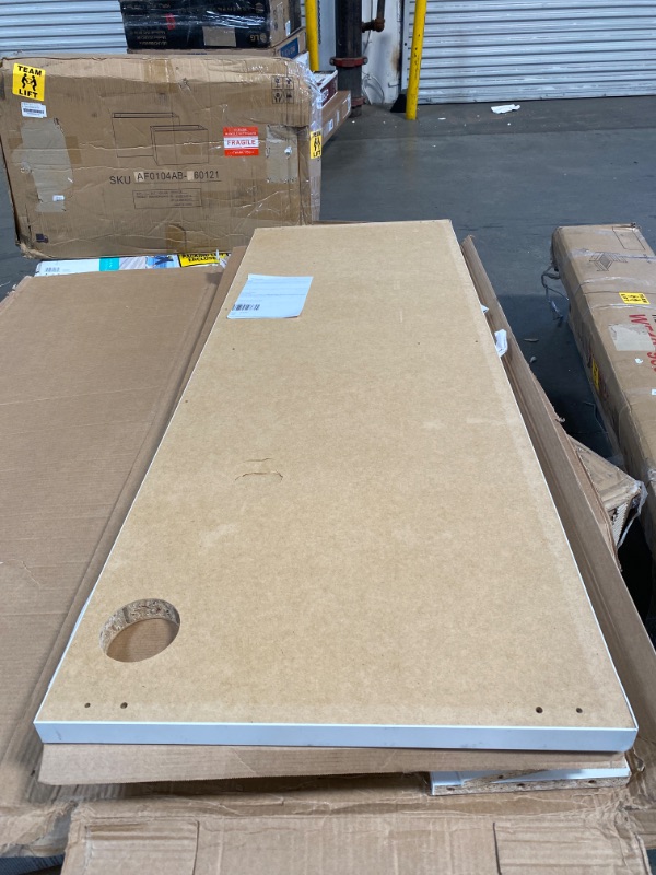 Photo 1 of IKEA MICKE Desk, White PREVIOUSLY OPENED, DAMAGED, PLEASE SEE PHOTOS 
