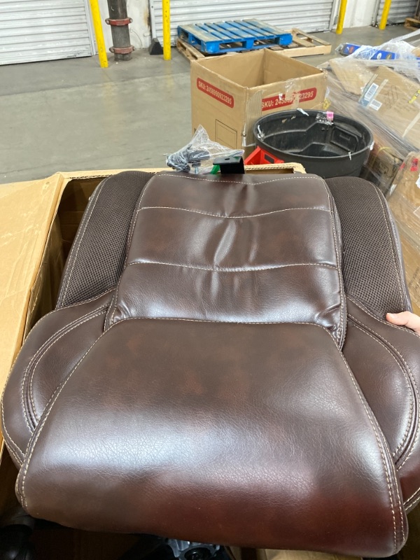 Photo 2 of HOME OFFICE BROWN LEATHER CHAIR, USED, HARDWARE NOT IN ORIGINAL PACKAGING 