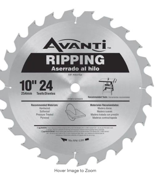 Photo 1 of 10 in. x 24-Tooth Ripping Circular Saw Blade
