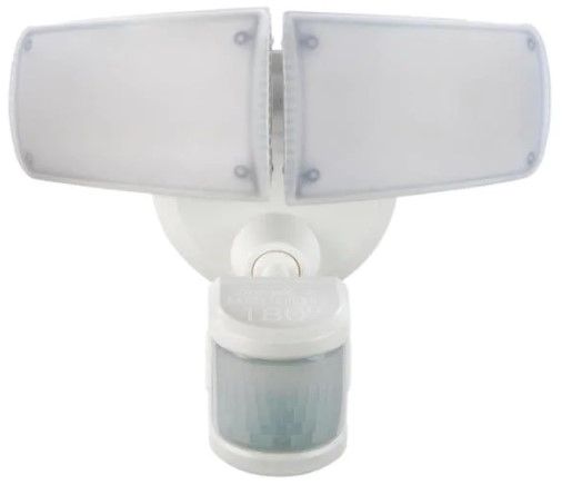 Photo 1 of 180-Degree White Motion Activated Outdoor Integrated LED Twin Head Flood Light with Adjustable Color Temperature
AS IS USED