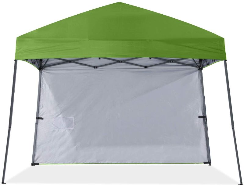 Photo 1 of ABCCANOPY Stable Pop up Outdoor Canopy Tent with 1 Sun Wall 10x10, Bonus Backpack Bag, Grass Green