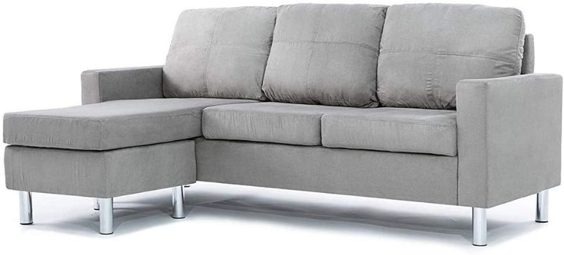 Photo 1 of Casa Andrea Milano LLC Modern Sectional Sofa-Small Space Reversible Configurable Couch, Grey Microfiber
