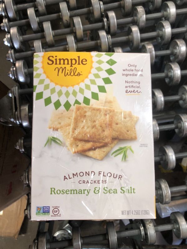 Photo 2 of 
Simple Mills Almond Flour Crackers, Rosemary & Sea Salt, Gluten Free, Flax Seed, Sunflower Seeds, Corn Free, Low-Calorie Snacks, Nutrient Dense, 4.25oz, 3 Count
EXPIRED ON 9/01/2021
