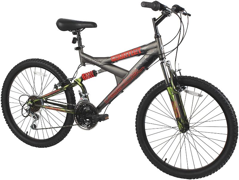 Photo 1 of Dynacraft Gauntlet Boys' Dual Suspension 21-Speed Bike, Gray (24-Inch)
AS IS USED, MINOR COSMETIC DAMAGE FROM PREVIOUS USE 