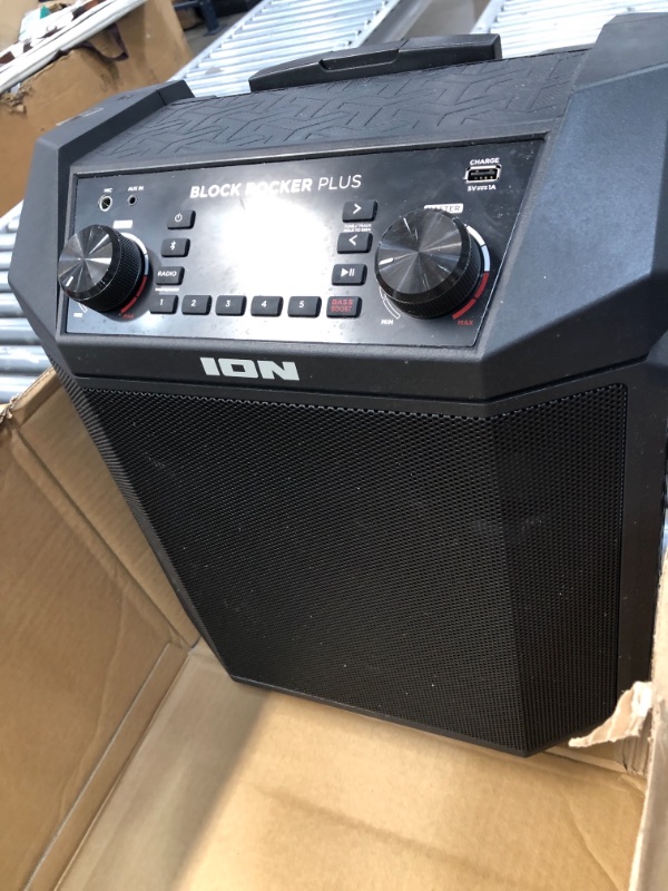 Photo 1 of Ion Audio Block Rocker Plus 100W Portable Speaker, Battery Powered with Bluetooth, Microphone & Cable, Am