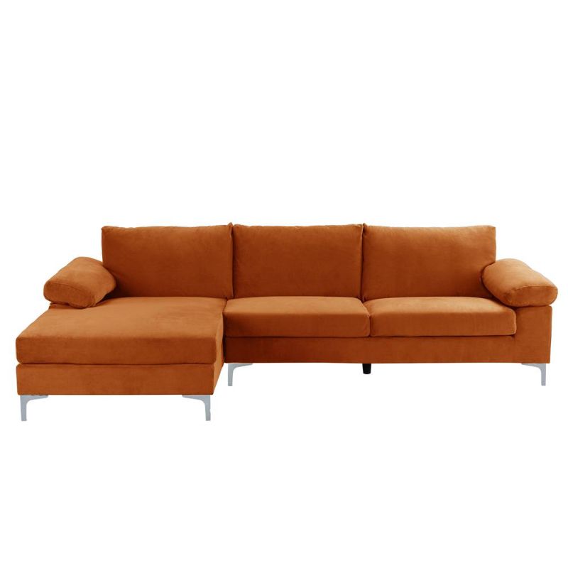 Photo 1 of AMANDA MODERN VELVET LARGE SECTIONAL SOFA
ORANGE/ BOX 1 OF 2