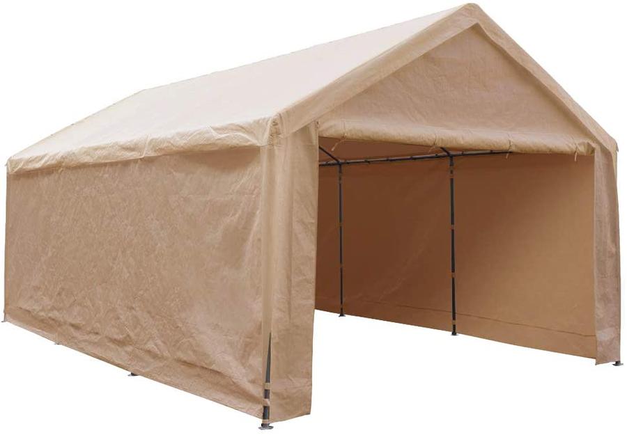 Photo 1 of 12 x 20 Feet Extra Large Heavy-Duty Carport with Removable Side Panels - White