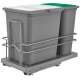 Photo 1 of  Bottom Mount Double Bin Trash Can with 2 Lids and Soft Close - 16 and 8-1/2 Quart Capacity
similar to photo