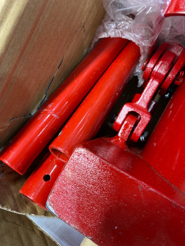 Photo 3 of BIG RED T95007 Torin Hydraulic Stubby Low Profile Welded Bottle Jack, 50 Ton (100,000 lb) Capacity, Red
