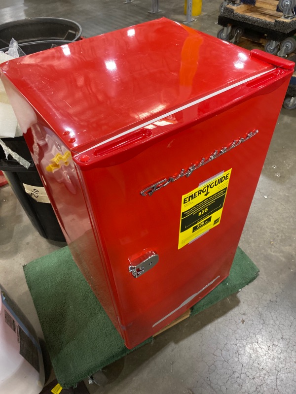 Photo 1 of Frigidaire Retro Bar Fridge Refrigerator with Side Bottle Opener, 3.2 cu. ft, Red
