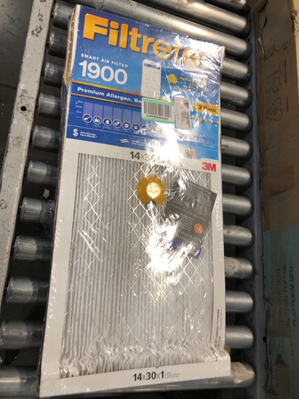 Photo 1 of Filtrete 14x30x1, Smart Replenishable AC Furnace Air Filter, MPR 1900, Premium Allergen, Bacteria & Virus, 2-Pack (exact dimensions 13.84 x 29.84 x 1.1)
