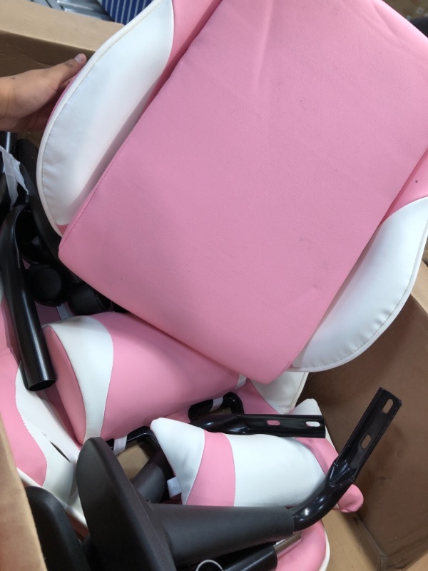 Photo 1 of  Gaming Chair Computer Game Chair Office Chair Ergonomic High Back PC Desk Chair Height Adjustment Swivel Rocker with Headrest and Lumbar Support Lumbar Pillow,Pink