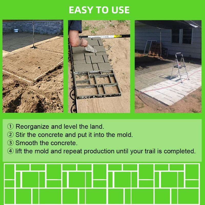 Photo 1 of 17.5"x15.5"x1.5" 2Pack Concrete Molds Reusable Walk Path Maker Paving DIY Path Garden Yard Patio Mold (10-Grid)…
