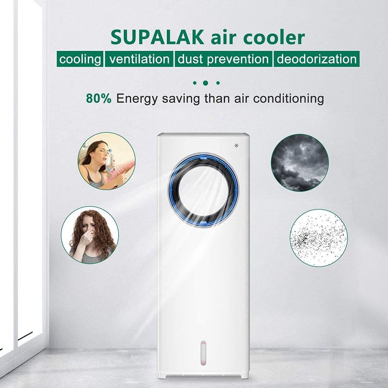 Photo 1 of 4-in-1 Evaporative Air Cooler, Tower Fan, Cooling & Humidifier & Purifier, Silent,3 Speed|4 Modes| Remote Control| Auto Oscillation|8H Timer for Home,Office (27-In)
