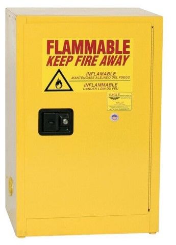 Photo 1 of 12 Gallon, 1 Shelf, 1 Door, Manual Close, Flammable Liquid Cabinet, Space Saver, Yellow - 1925X

