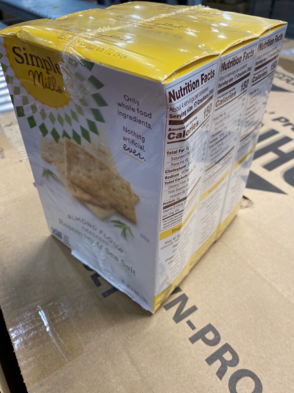 Photo 2 of ***BEST BY 9/13/2021 *** Simple Mills Almond Flour Crackers, Rosemary & Sea Salt, Gluten Free, Flax Seed, Sunflower Seeds, Corn Free, Low-Calorie Snacks, Nutrient Dense, 4.25oz, 3 Count
