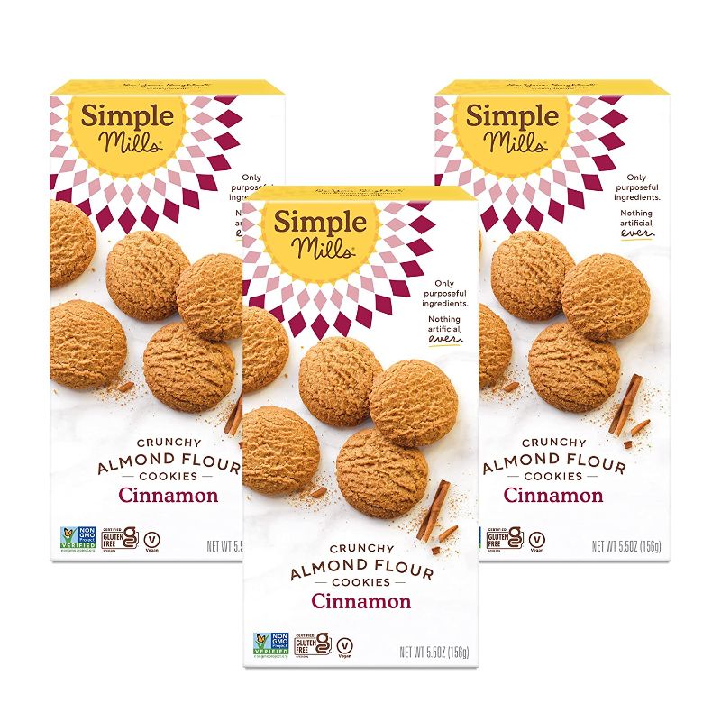 Photo 1 of ***BEST BY 7/21/2021***Simple Mills Almond Flour Cinnamon Cookies, Gluten Free and Delicious Crunchy Cookies, Organic Coconut Oil, Good for Snacks, Made with whole foods, 3 Count (Packaging May Vary)
