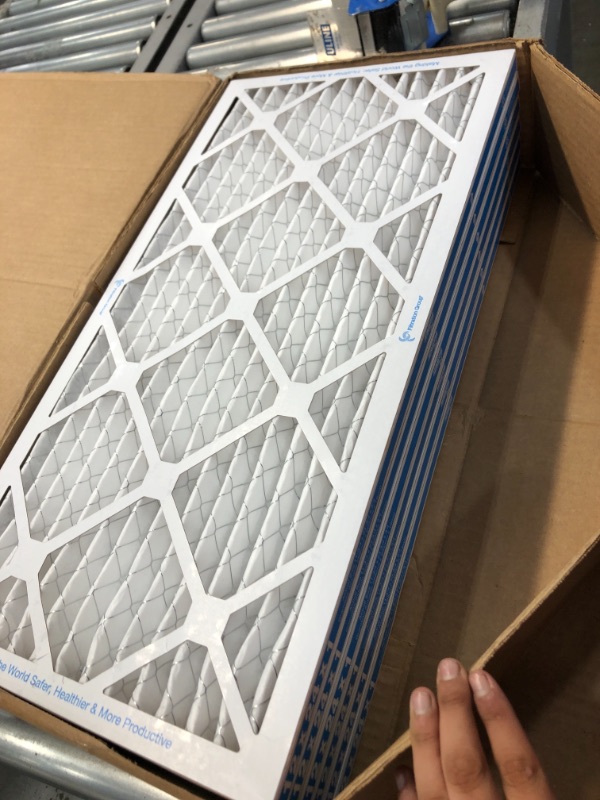Photo 2 of Aerostar 12x24x1 MERV 11 Pleated Air Filter, AC Furnace Air Filter, 6 Pack (Actual Size: 11 3/4" x 23 3/4" x 3/4")
