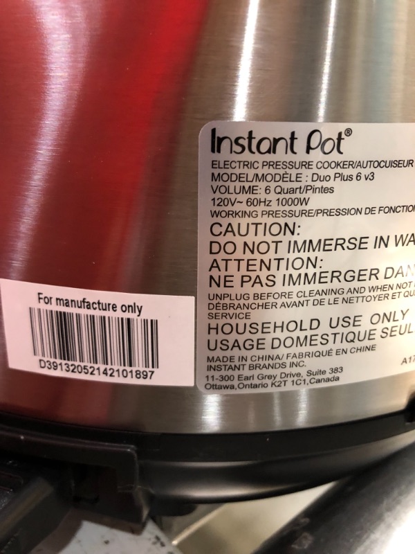 Photo 2 of Instant Pot Duo Plus 6 qt 9-in-1 Slow Cooker/Pressure Cooker