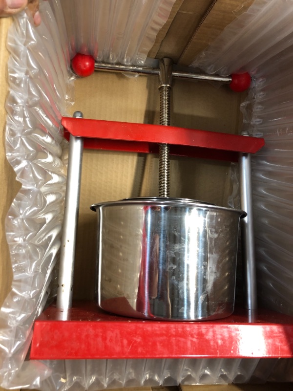 Photo 2 of 0.53 Gal Fruit Wine Press - 100% Natural Juice Making for Apple/Carrot/Orange/Berry/Vegetables,Stainless Steel Cheese&Tincture&Herbal Press
