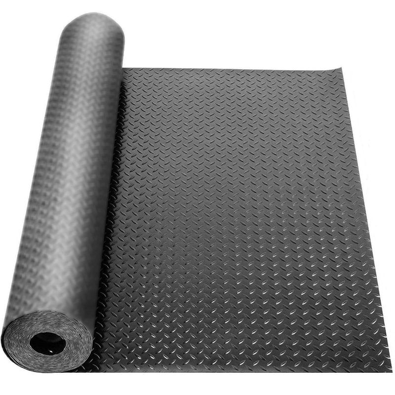 Photo 1 of **USED** uyoyous Garage Floor Rubber Mat 6.4 x 4 Ft Non-Slip Garage Flooring Mats 3mm Thickness Heavy Duty Diamond Plate Rubber Mat Commercial for Under Car, Black
