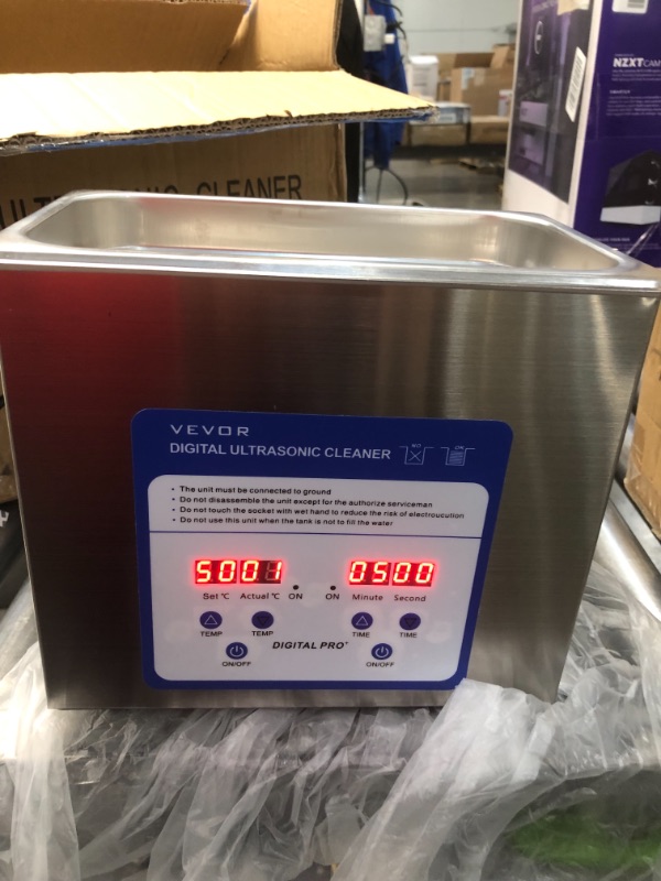 Photo 3 of VEVOR 3.2L Upgraded Ultrasonic Cleaner (600W Heater,360W Ultrasonic) Professional Digital Lab Ultrasonic Parts Cleaner with Heater Timer for Glass Dental Instruments Cleaning
