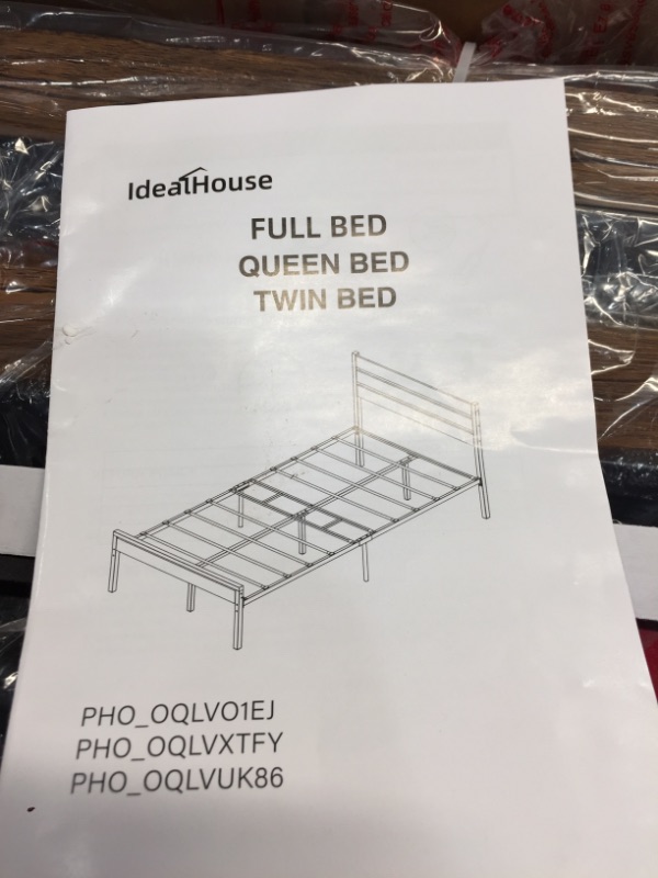 Photo 5 of **SLIGHTLY DIFFERENT FROM STOCK PHOTO**
IdealHouse Metal Platform Bed Frame with Headboard, size is unknown