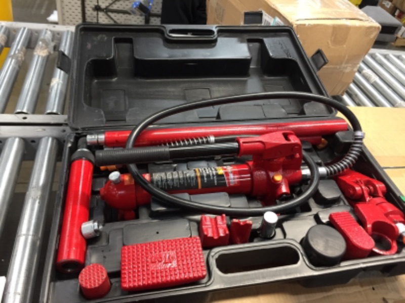 Photo 2 of **DAMAGED**
BIG RED T70401S Torin Portable Hydraulic Ram: Auto Body Frame Repair Kit with Blow Mold Carrying Storage Case, 4 Ton (8,000 lb) Capacity, Red
