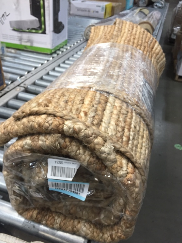 Photo 1 of Superior Hand Woven Natural Fiber Reversible High Traffic Resistant Braided Jute Area Rug, 8' x 10'
