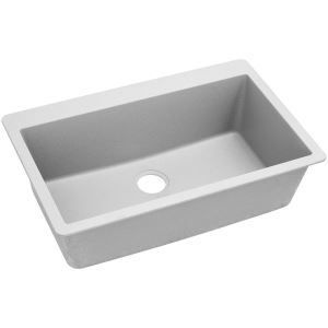 Photo 1 of 33 Inch Drop-In Sink with E-Granite Construction, 9 1/2 Inch Sink Depth, 3 1/2 Inch Drain Size and CSA B45.5/IAPMO Z124 Compliance: White
