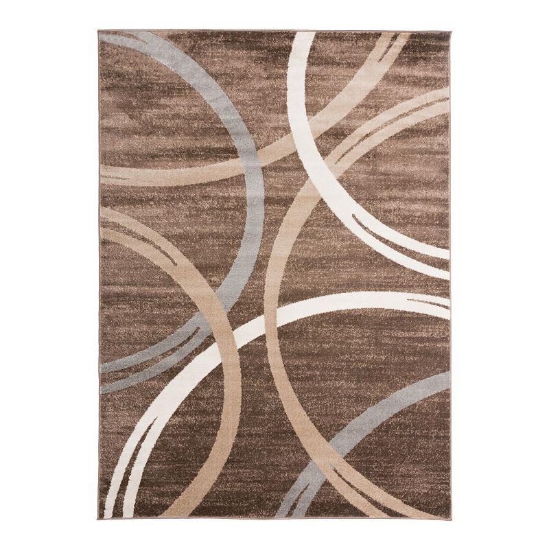 Photo 1 of  5'3" X 7'3"- Main Street Rugs Alba Alb377 Brown Area Rug
