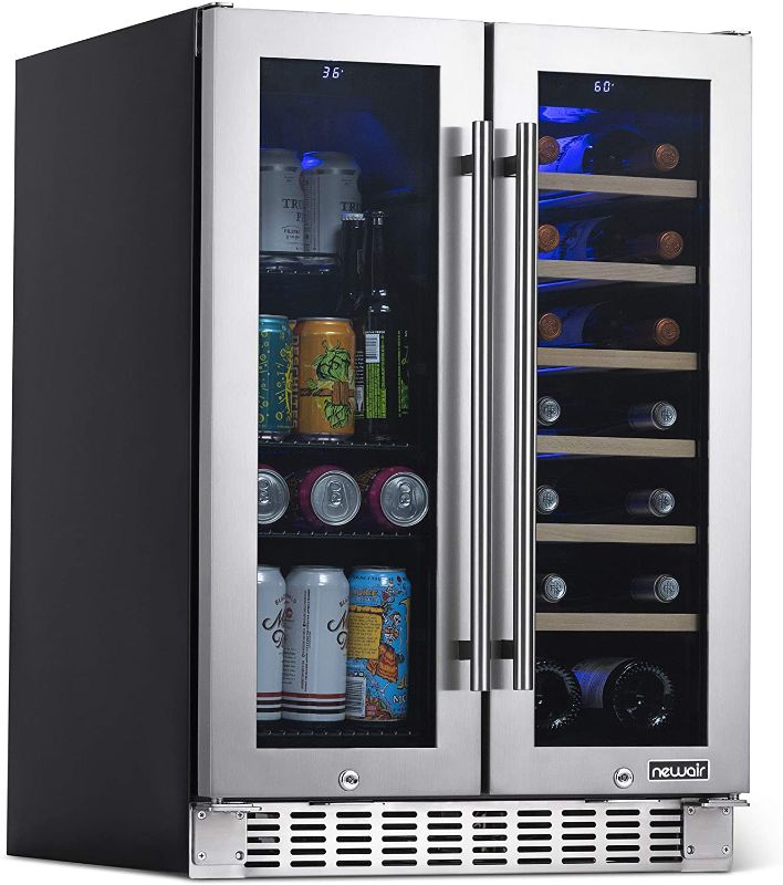 Photo 1 of NewAir 18 Bottle 58 Can French Door Wine And Beverage Cooler - White Red Wine Countertop Fridge - Stainless Steel With Digital Temperature Controls and Key lock
(Parts Only)