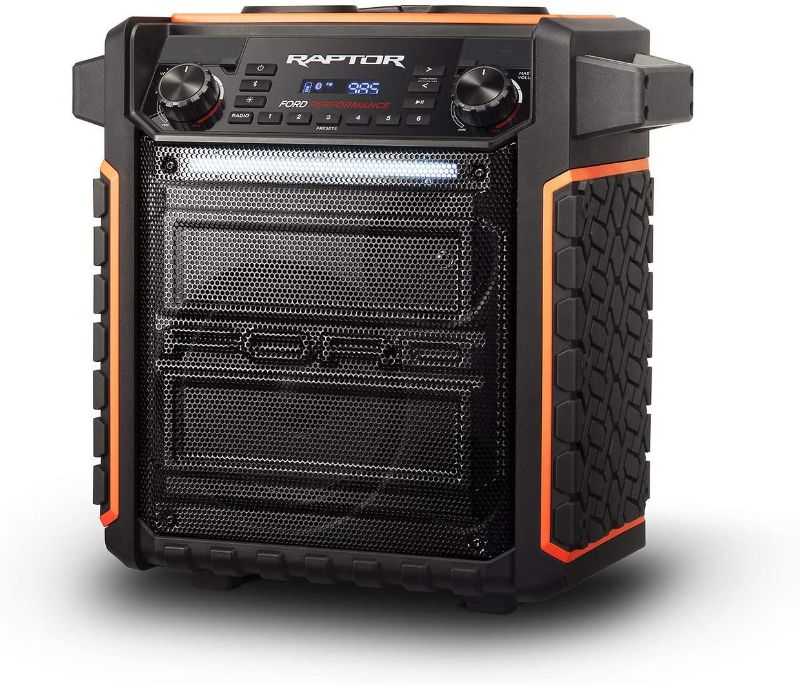 Photo 1 of ION Audio Raptor | Ultra-Portable 100-Watt Wireless Water-Resistant Speaker with 75-Hour Rechargeable Battery, Bluetooth Streaming, AM/FM Radio and Multi-Color Light Bar
