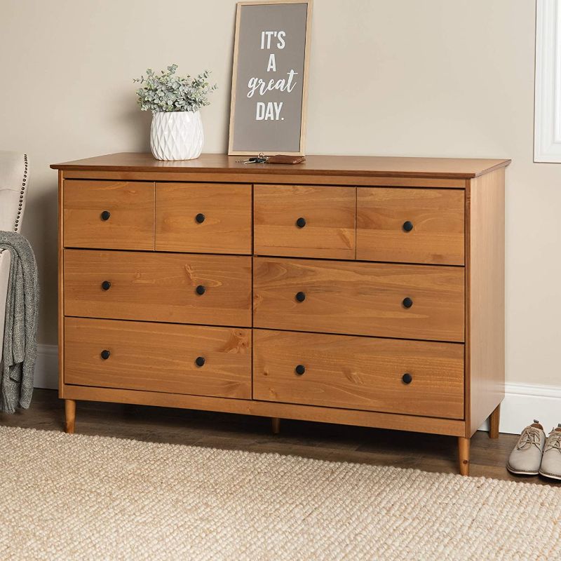 Photo 1 of 6-Drawer Solid Wood Dresser - Caramel