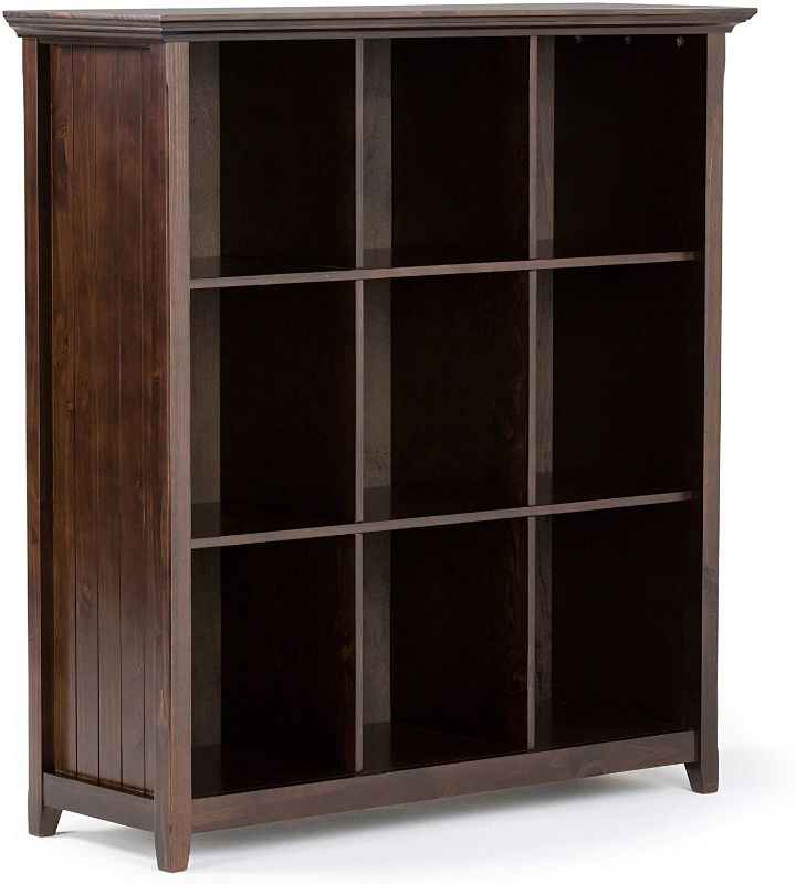 Photo 1 of Simpli Home Acadian Wood 9 Cube Bookcase and Storage Unit in Brunette Brown