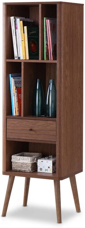 Photo 1 of Baxton Studio Ellingham Mid-century Retro Modern 1-drawer Sideboard Storage Cabinet Bookcase Organizer