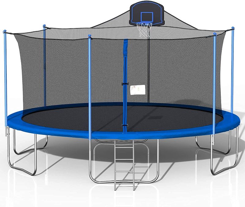 Photo 1 of 1000 LBS ?ramp0line for Kids Adults, Outdoor 12FT 14FT 15FT 16FT ?ramp0line with Safety Enclosure Net, Bounce Fitness ?ramp0line and Spring Cover Padding, Weight Capacity for 6-7 Kid( PART 3 OF 3 ) 