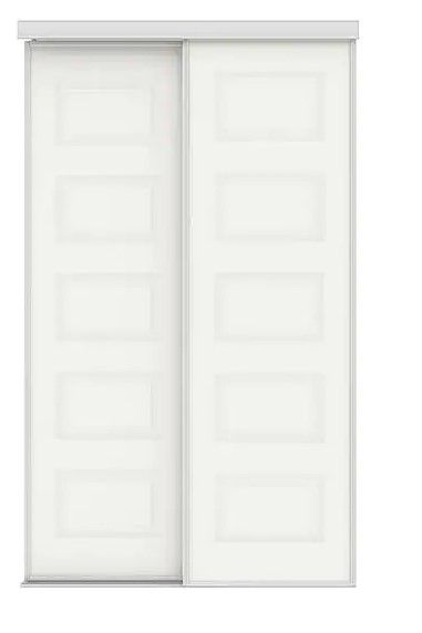 Photo 1 of 36 in. x 80.5 in. White Rockport Sliding Closet Door
