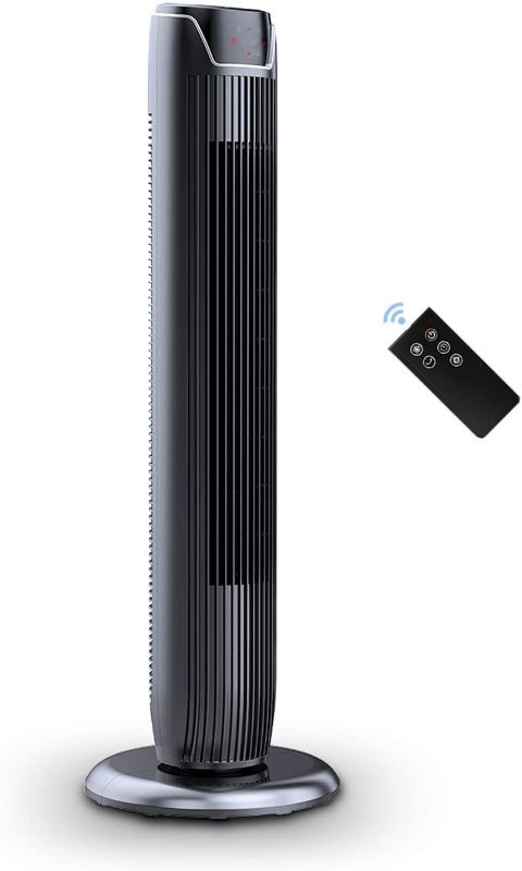 Photo 1 of PELONIS FZ10-19JR Quiet Oscillating Tower Fan, 36-inch Glossy Black
