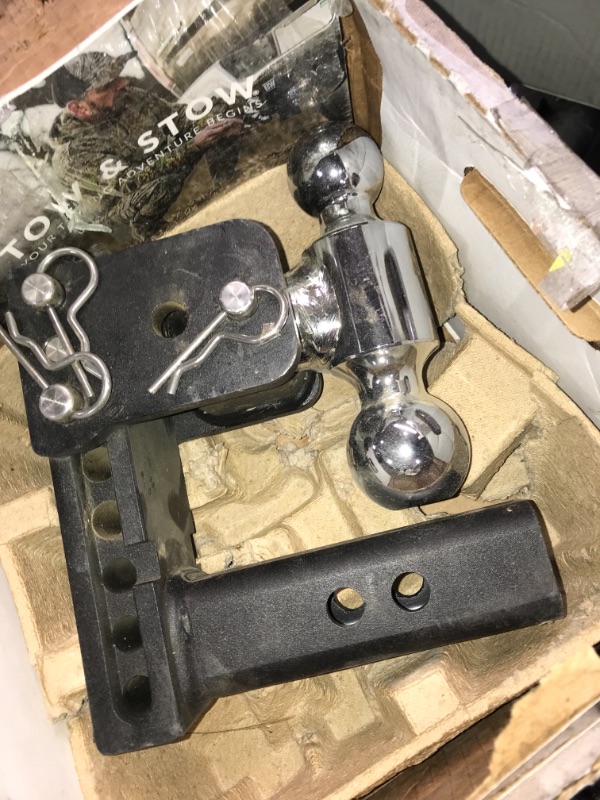 Photo 1 of B&W Trailer Hitches Tow & Stow - Fits 2" Receiver, Tri-Ball (1-7/8" x 2" x 2-5/16"), 5" Drop, 10,000 GTW - TS10048B
