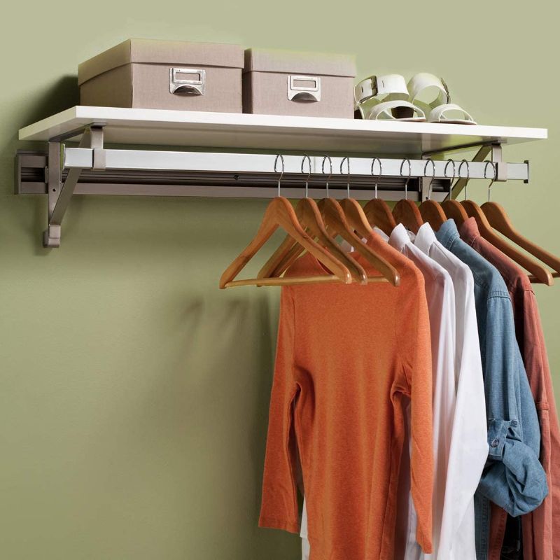 Photo 1 of Arrange A Space Arrrange a Space RCMSY Best 32" Single Shelf/Hang Rod Kit White Closet System