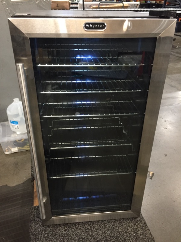 Photo 2 of PARTS ONLY
Whynter BR-130SB Beverage Refrigerator with Internal Fan, Black/Stainless Steel
