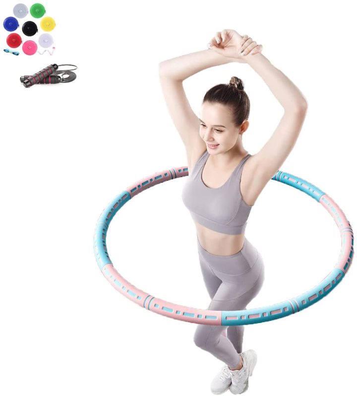 Photo 1 of Weighted Hula Hoops |Premium Quality Stainless steel | Adjustable Exercise Fitness Circle | Weight Hoola hoop for adults | abdominal trainer | jump rope |easy to spin | measuring tape | Easy to fill
