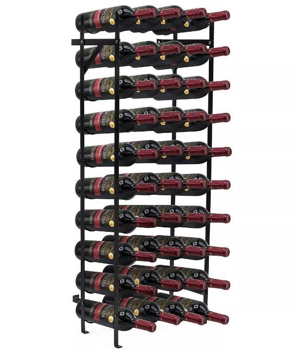 Photo 1 of 40 Bottle Capacity Freestanding Wine Rack Black - Sorbus

