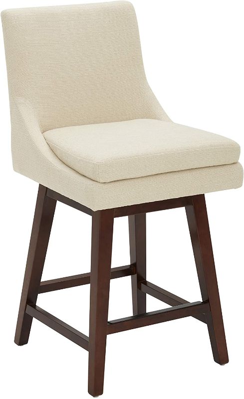 Photo 1 of Amazon Brand – Stone & Beam Alaina Contemporary High-Back Swivel Seat Counter Stool, 39"H, Beige
