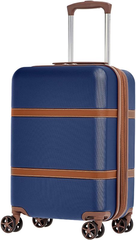 Photo 1 of Amazon Basics Vienna Carry-On Spinner Suitcase Luggage - Expandable with Wheels - Blue
