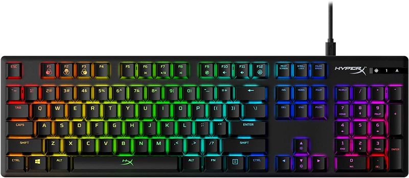 Photo 1 of HyperX Alloy Origins - Mechanical Gaming Keyboard, Software-Controlled Light & Macro Customization, Compact Form Factor, RGB LED Backlit - Clicky HyperX Blue Switch,
