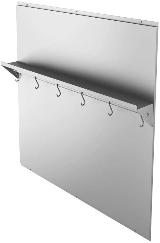 Photo 1 of Ancona PBS-1230 30” Backsplash with Shelf and Hooks in Stainless Steel
